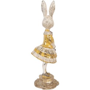 Decorativă din lemn în formă de iepure Clayre & Eef, Ø 13x36 cm