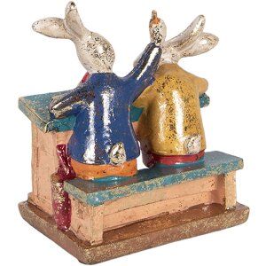 Decorativă Clayre & Eef în formă de iepure alb, 11x7x11 cm