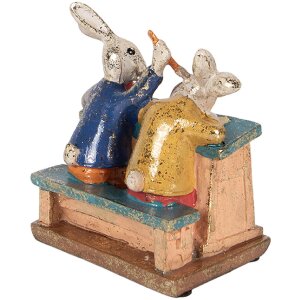 Decorativă Clayre & Eef în formă de iepure alb, 11x7x11 cm