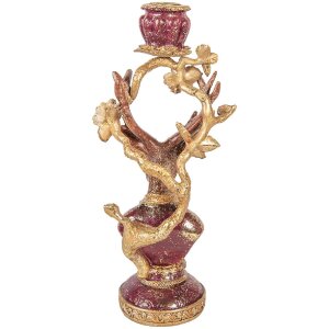 Stânchă pentru lumânări Hirsch lila-gold, 14x11x31 cm