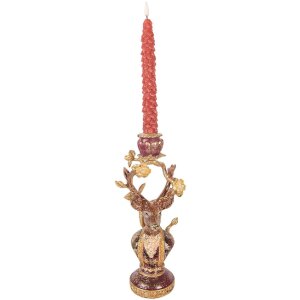 Stânchă pentru lumânări Hirsch lila-gold, 14x11x31 cm