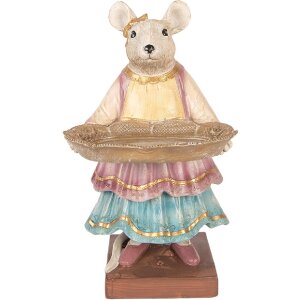 Decorațiune cu mașină și farfurie Clayre & Eef, 17x15x26 cm