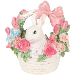 Căpușă în căruță alb roz, decor pentru cameră, 15x9x16 cm