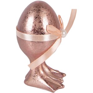 Ouă decorative Clayre & Eef roz-portocaliu Ø 6x10 cm