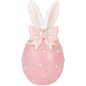 Ou decorativ Clayre & Eef roz-alb Ø 6x12 cm