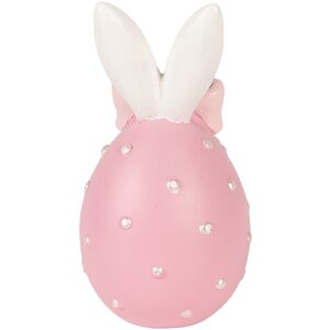 Ou decorativ Clayre & Eef roz-alb Ø 6x12 cm