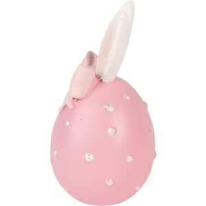 Ou decorativ Clayre & Eef roz-alb Ø 6x12 cm