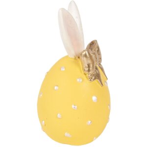 Decorativ ou Clayre & Eef, galben-alb, Ø 6x12 cm