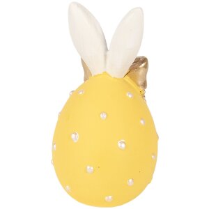 Decorativ ou Clayre & Eef, galben-alb, Ø 6x12 cm