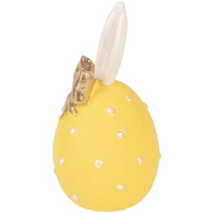 Decorativ ou Clayre & Eef, galben-alb, Ø 6x12 cm