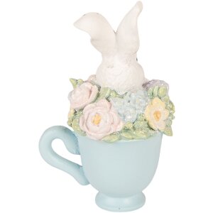 Clayre & Eef – Decorație Lapte în Sticlă Alb-Blu 11x9x16 cm