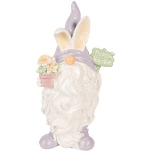 Șoarece decorativ Clayre & Eef, alb cu accente violete, 16x10x30 cm