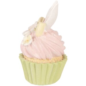 Decoratie Cupcake Clayre & Eef roz și verde, Ø 7x13 cm