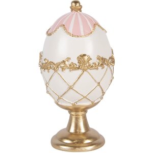 Decorație de ouă alb cu accente aurii Ø 8x15 cm – Clayre & Eef