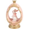 Decorativ cu ouă și iepuraș alb-gold, 13x10x20 cm, Clayre & Eef