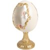 Decoratie ouă cu încărcător de iepure alb-gold, 12x11x22 cm