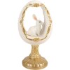 Decoratie ouă cu încărcător de iepure alb-gold, 12x11x22 cm