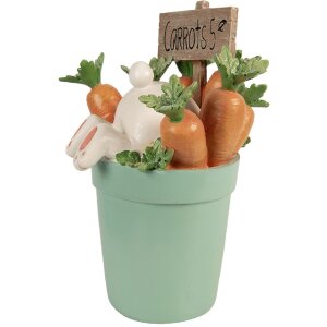 Iepure decorativ Clayre & Eef alb-albastru 21x20x28 cm