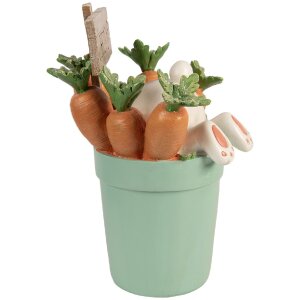 Iepure decorativ Clayre & Eef alb-albastru 21x20x28 cm