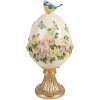 Ouă decorative cu păsărele alb-gold, Ø 16x33 cm, Clayre & Eef