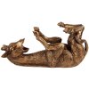 Flaconier girafă Clayre & Eef, nuanțe aurii și bronz, 33x13x16 cm