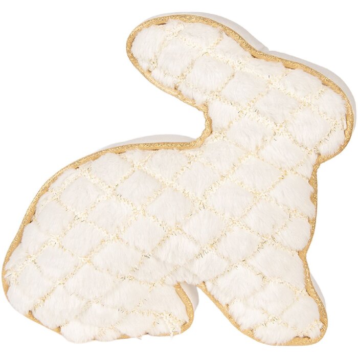 Stropitor ușă iepure Clayre & Eef alb-gold 29x10x27 cm
