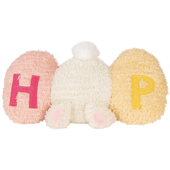 Perna decorativă în formă de iepure Clayre & Eef, alb roz, 36x12x20 cm