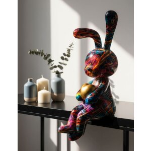 Figurină decorativă Mauro Ferretti Coniglietto Psyco – iepure multicolor 23cm