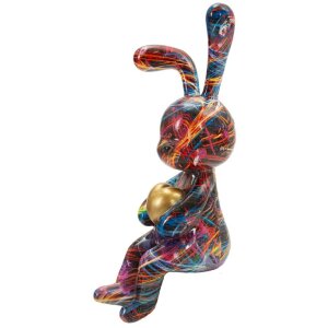 Figurină decorativă Mauro Ferretti Coniglietto Psyco – iepure multicolor 23cm