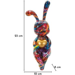 Figurină decorativă Mauro Ferretti Coniglietto Psyco – iepure multicolor 23cm