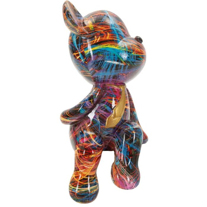 Figurină decorativă Mauro Ferretti Orsetto Psyco – Ursuleț Pop-Art multicolor cu detaliu auriu