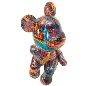 Figurină decorativă Mauro Ferretti Orsetto Psyco – Ursuleț Pop-Art multicolor cu detaliu auriu