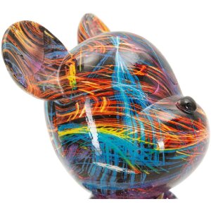 Figurină decorativă Mauro Ferretti Orsetto Psyco – Ursuleț Pop-Art multicolor cu detaliu auriu