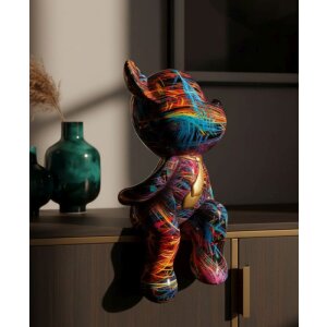 Figurină decorativă Mauro Ferretti Orsetto Psyco – Ursuleț Pop-Art multicolor cu detaliu auriu