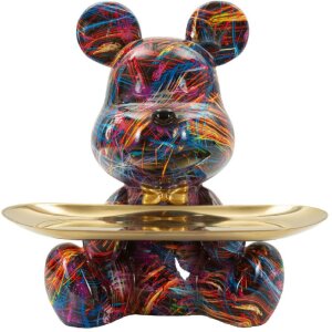 Figură decorativă Mauro Ferretti CANE PSYCHO cu tablete aurie multicolor 22,5 cm