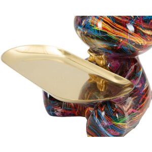 Figură decorativă Mauro Ferretti CANE PSYCHO cu tablete aurie multicolor 22,5 cm