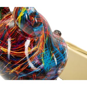 Figură decorativă Mauro Ferretti CANE PSYCHO cu tablete aurie multicolor 22,5 cm