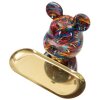 Figură decorativă Mauro Ferretti CANE PSYCHO cu tablete aurie multicolor 22,5 cm