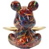 Figură decorativă Mauro Ferretti CANE PSYCHO cu tablete aurie multicolor 22,5 cm