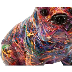 Figurină decorativă Mauro Ferretti BULL DOG PSYCO, stil Pop-Art
