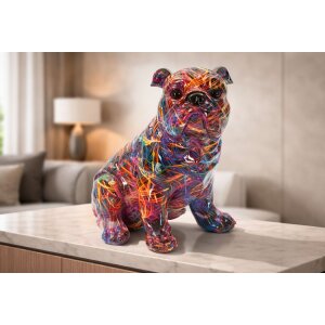Figurină decorativă Mauro Ferretti BULL DOG PSYCO, stil Pop-Art