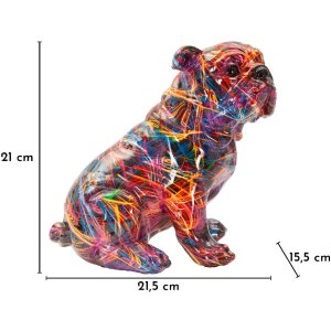 Figurină decorativă Mauro Ferretti BULL DOG PSYCO, stil Pop-Art