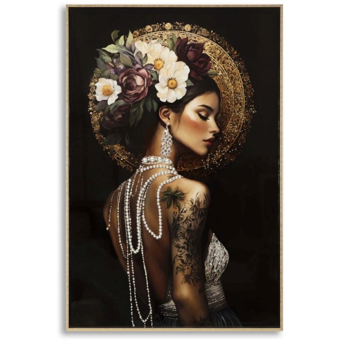 Wall-art Persian Mauro Ferretti – portret feminin cu ramă foto lacată