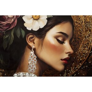 Wall-art Persian Mauro Ferretti – portret feminin cu ramă foto lacată