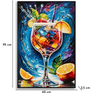 Imagine pe canvas COCKTAIL cu ramă din lemn, 62x92 cm, Mauro Ferretti