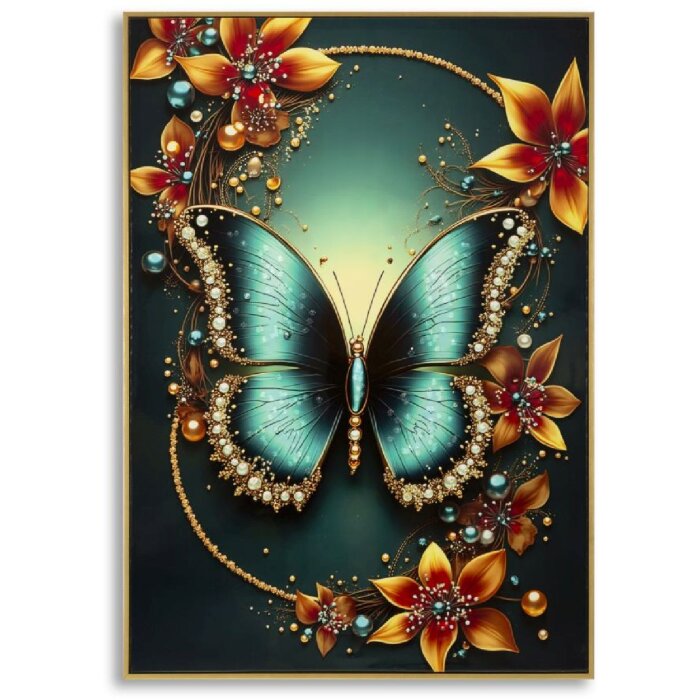 Mauro Ferretti – Pictură pe perete „Butterfly” cu ramă, 70x100 cm