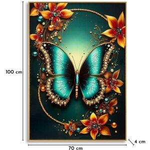 Mauro Ferretti – Pictură pe perete „Butterfly” cu ramă, 70x100 cm