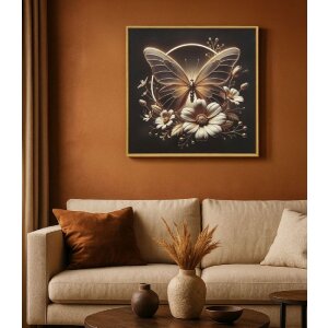 Mauro Ferretti Pictură pe pânză „Butterfly” cu LED – Ramă 50x50 cm