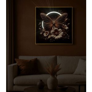 Mauro Ferretti Pictură pe pânză „Butterfly” cu LED – Ramă 50x50 cm