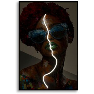 Pictură de perete Mauro Ferretti „Afro” cu LED – 3D, 60x90 cm